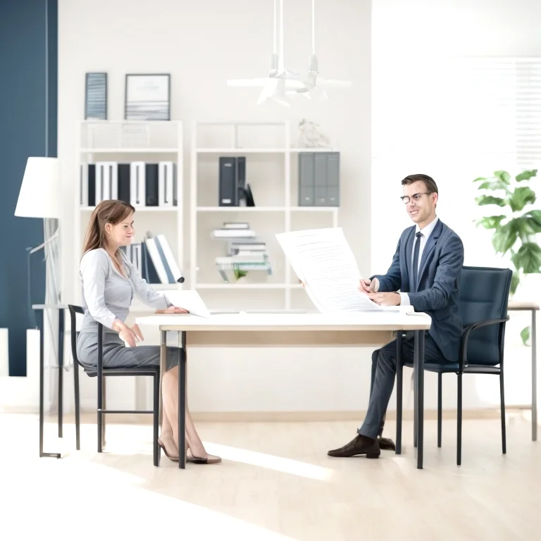 Legal team consulting with client about apartment purchase documents